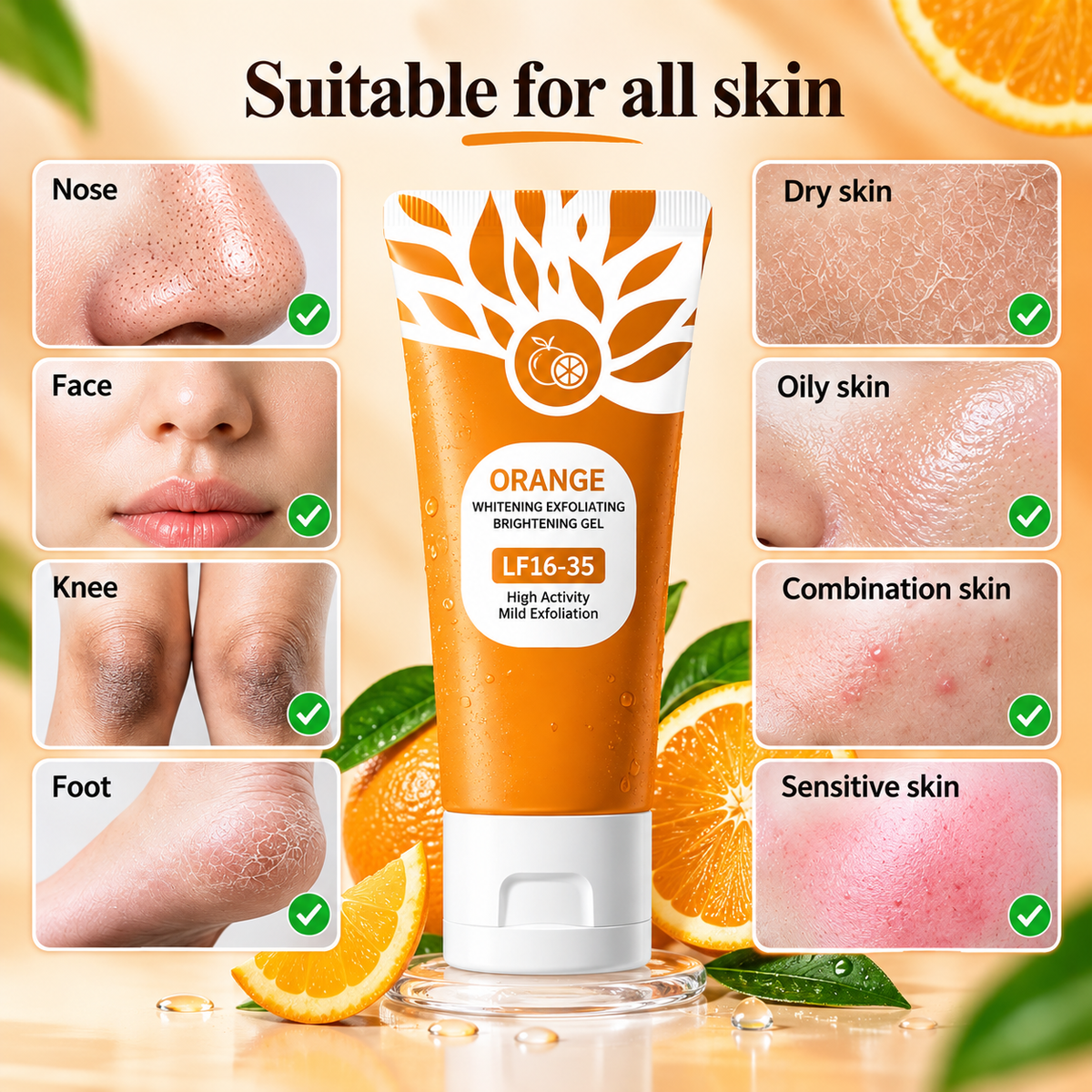 Orange Exfoliating Gel – Dead Skin Remover | جل تقشير البرتقال لإزالة الجلد الميت